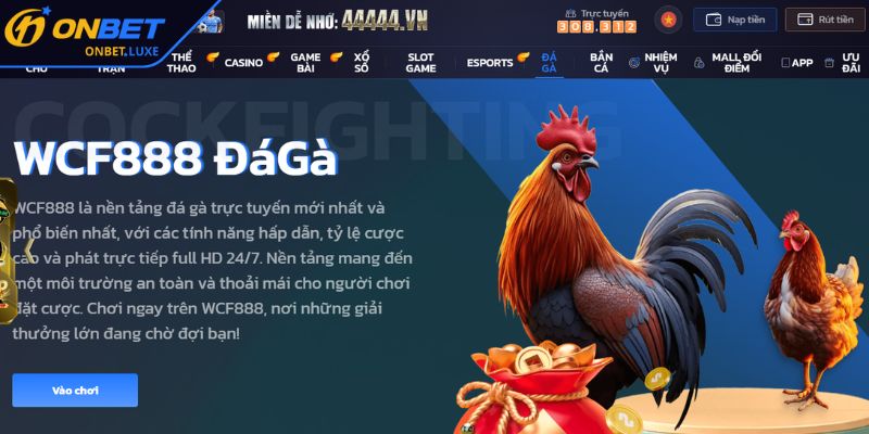 Hướng dẫn quy trình cá cược tại sảnh WCF888 trên ONBET