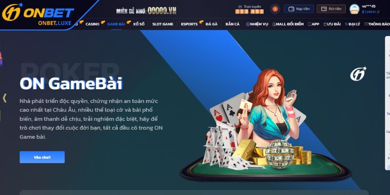 Khám phá sảnh Game Bài ONBET