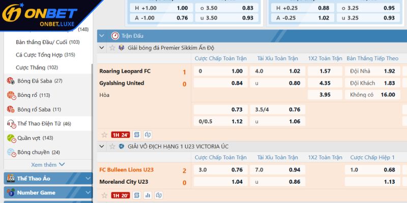 Thể thao ảo trải nghiệm cá cược không giới hạn thời gian